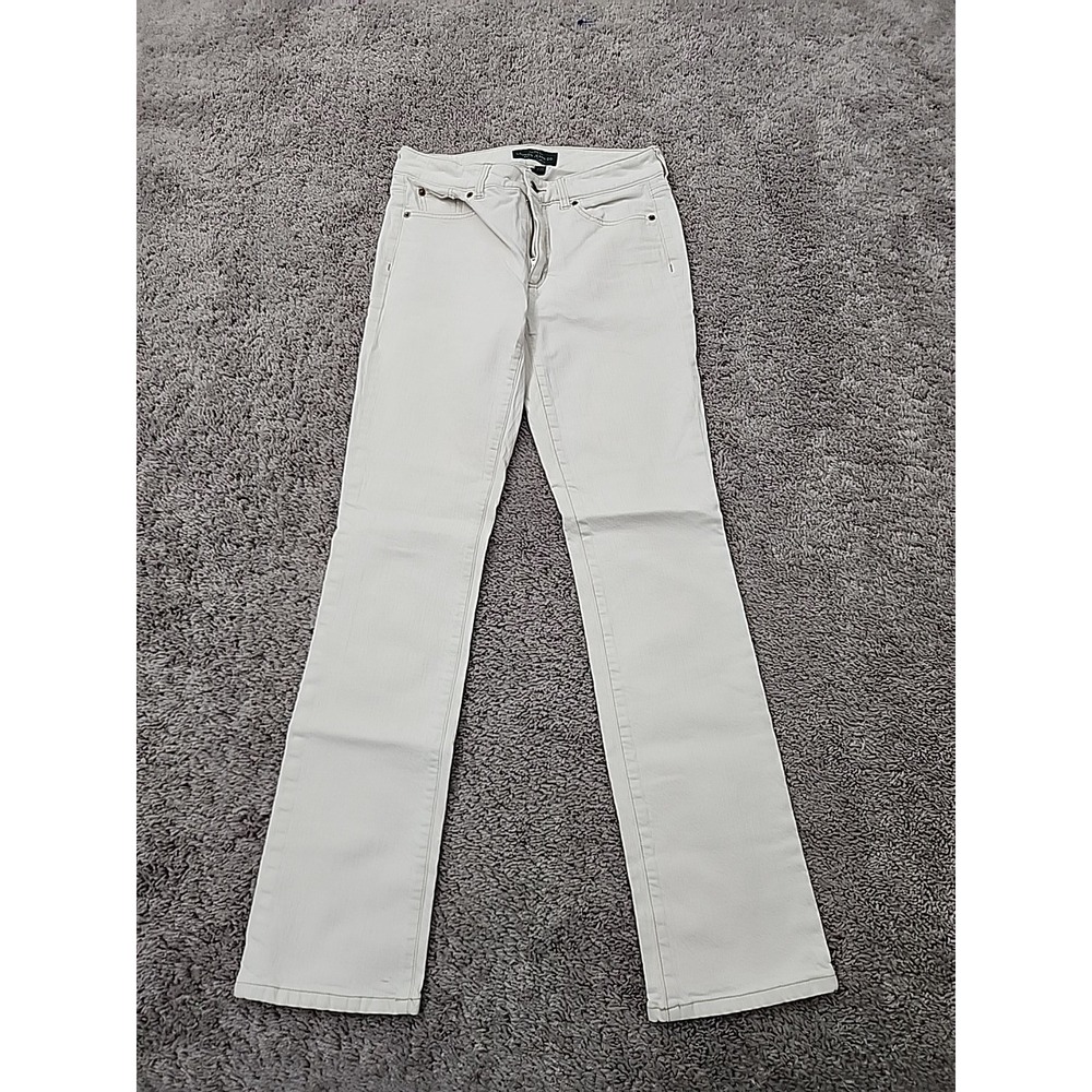 Vintage LRL Ralph Lauren Jeans Womens 6 Off White Mid Rise Straight Leg Stretch